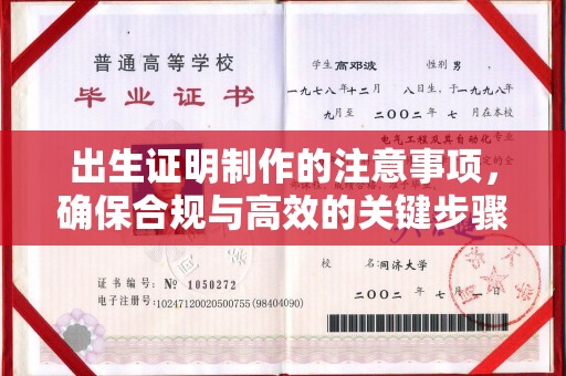 衢州出生证明制作的注意事项，确保合规与高效的关键步骤