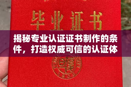 衢州揭秘专业认证证书制作的条件，打造权威可信的认证体系