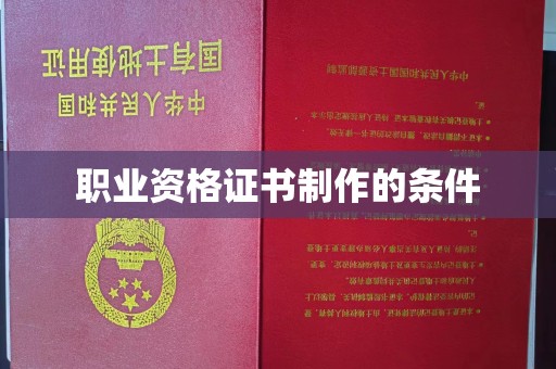 衢州职业资格证书制作的条件